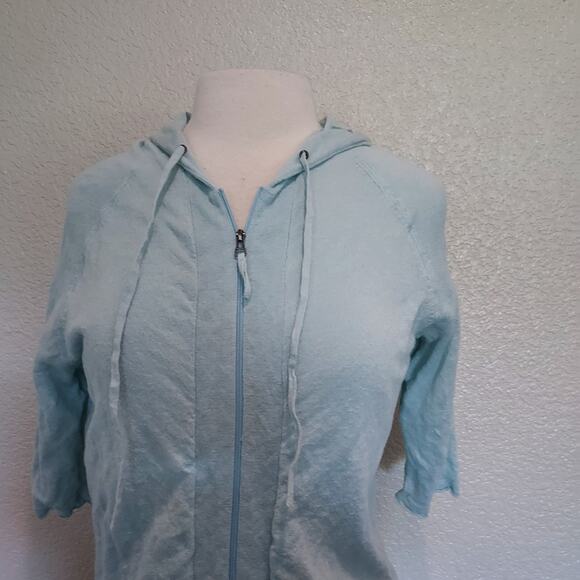 J. Jill Baby Blue Zip Cardigan Size M - Picture 2 of 9